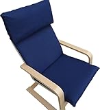 Jacek POÄNG PELLO Kissen/Polster für Schaukelstuhl mit hoher Rückenlehne Dicke 8 cm Größe 57 x 120 cm Material Hochwertiger Möbelstoff (Marine)