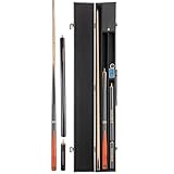 Robertson Snookerqueue, R-2, Profi Snooker Cue 2-teilig mit Verlängerung, Eschenholz, 9 mm Tip, Naturholzdekor, im Set mit Koffer oderTasche