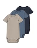Name it baby Unisex Nbnbody 3P Ss Solid Rib Noos, China Blue, Numeric_92 (3er Pack)