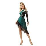 ROYAL SMEELA Quasten Latein Tanzkleid Damen Strass Salsa Kleid Frauen Masche Latino Rumba Samba Tanz Kleider grün Tango tanzkleid Samba kostüm Damen latein Tanzkleidung Latein Kleid Für Frauen