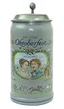 Steinfixx® - Original Oktoberfestkrug Jubiläumskrug 200 Jahre aus dem Jahr 2010 mit Zinndeckel, Zertifikat und Broschüre