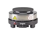 BEPER P101PIA003 Kleiner Elektroherd aus Gusseisen/Edelstahl, 5 Kochstufen, tragbarer elektrischer Kocher, Campingkocher mit 10 cm Kochplatte, 500 W