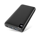 A ADDTOP Powerbank 26800mAh, USB C externer Akku mit 18W Power Delivery, Tragbares Ladegerät mit 4 Ports kompatibel mit Smartphone, Tablets und mehr