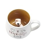 TENMEDARY Hunde Tasse 3D Tier Tassen Hundemotiv Keramik Süße Kaffee Becher Kleine Geschenk für Frauen Kinder Grandma (Hunde)