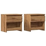 vidaXL Nachttische 2 STK. Artisan-Eiche 40x30x39 cm Holzwerkstoff, Nachtschrank, Nachtkommode, Betttisch, Nachtkonsole, Bettschrank