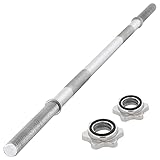MAXXIVA Hantelstange 180 cm Langhantelstange Krafttraining Zugstange silber verchromt Sternverschluss Workout Bodybuilding Fitness Gewichtheben