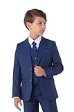 SANDER STELLAN Festlicher Kinderanzug Kommunionanzug Jungen Anzug Set 6-teilig blau 146