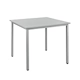 Montafox Tisch 80 x 80 cm Schreibtisch Mehrzwecktisch Tragkraft 200 kg Metallgestell Holz grau einfache Montage Arbeitstisch Bürotisch Küchentisch Esstisch