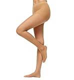 Nur Die Goodbye Laufmaschen 20 DEN Strumpfhose verhindert Laufmaschen transparente Fein-Strumpfhose matte Optik Damen, mandel, L
