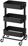 Ikea Servierwagen RÅSKOG Küchenwagen Teewagen Barwagen Badezimmerwagen - mit leichtgängigen Rollen - Maße: 35x45x78 cm - Schwarz