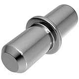 LouMaxx Bodenträger 5 mm 100 Stück mit Ring für Bohrung – Einlegeboden Halter - Fachbodenträger - Bretthalter - Regalbretthalter - Regalbodenträger - Bodenträger 5mm aus massivem Stahl, vernickelt