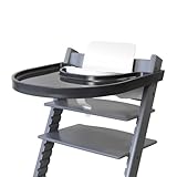 Playtray Tripp Trapp Tisch - Geeignet für alle versionen des Stokke Stuhl, Einfach zu montieren, 100% BPA-frei (Antrecite)