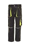 Planam 6110 Junior-Hose - Optimale Sicherheit und Komfort - Farbe: Anthrazit/Gelb - Größe: 122