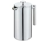 Cilio Kaffeebereiter Sara 2 Liter, French Press, Doppelwand, geeignet für Cold Brew oder Tee, 16 Tassen, Edelstahl