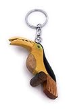 H-Customs Tukan Papagei Holz Edel Handmade Schlüsselanhänger Anhänger