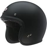 Bell Custom 500 Solid ECE – Motorradhelm ECE Zertifiziert – Vintage Helm – Fiberglas Helm – Ionic+Padding – Fiberglas Composite Shell – Matte Black, Größe: L