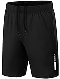 BENNALD Shorts Herren Sport Sporthose Herren Kurz Jogginghose Kurze Hose Trainingshose Männer Schnell Trocknend Laufhose Sweatshorts mit Tasche für Sport Fitness Outdoor Summer Schwarz XXL