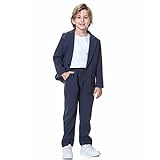 LOLANTA 2-teiliges Jungen Festanzug Set, Kinder Blazer & Hose Outfit, Freizeitkleidung oder Hochzeitsoutfits, Graublau, 11-12 Jahre, 160