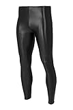 ML-Sport24 Herren Wetlook Leggings glänzend Stretch Shiny 80% Polyamid 20% Elasthan, M, Schwarz