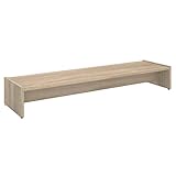 CARO-Möbel Monitorständer Zoom für 2 Monitore Bildschirmerhöhung Schreibtischaufsatz Tischaufsatz 100 x 15 x 27 cm in Sonoma Eiche