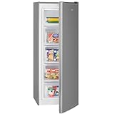 Bomann® Gefrierschrank 143cm | 4 Sterne-Gefrierfach | Temperaturbereich: ≤ -18°C | Tiefkühlschrank leise 40dB | wechselbarer Türanschlag | Gefrierschrank gross | 168L Freezer | GS 7364 inox