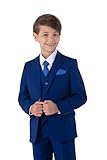 SANDER STELLAN Festlicher Kinder Anzug Jungen Hochzeit Anzug Kommunionanzug 6-teilig Royalblau 122