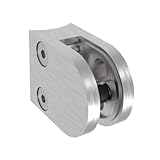 Sellon24® Edelstahl Glashalter Klemmhalter Glasklemme Geländer rund V2A+Gummieinlage MOD20 (Für Rohr 42,4 + Gummi 8 mm)