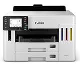 Canon MAXIFY GX5550 Tintenstrahldrucker MegaTank (Effizienter Drucker mit Duplexdruck, WLAN, LAN, 600 Blatt Kapazität, 14.000 Seiten, Wischfeste Ausdrucke, Drucker mit Tintentank) weiß