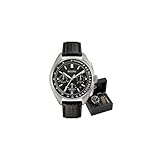 Bulova Lunar Pilot Watch 96B251 - Herren Designer-Armbanduhr Mond - Armband aus Leder - Schwarz