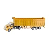 JISADER Kinder LKW Spielzeug, Containerfahrzeug mit Rückzug, Schwerlast Transporter für Geschenke, Gelb, 33 cm