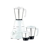 Bajaj Rex Indian Mixer Grinder 500W|Mixie For Kitchen With Nutri-Pro Features White|3 SS Mixer Jars For Heavy Duty Grinding|Extra International Adaptor|1 Month Warranty|2 Year Motor Warranty