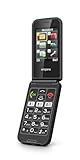 Emporia TALKglam Seniorentelefon, Vertragsfrei, Faltbares Handy, Einfache Bedienung, Handy mit Notfalltaste, 2,4 Zoll Display, Schwarz