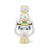 Bjørn Wiinblad Kerzenständer Dame mit Hut aus Keramik, handbemalt, Höhe 16 cm