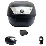 KOMPATIBEL MIT BMW R 1150 RT Koffer TOP CASE 28 LT SCHWARZ + Platte + Griff FÜR Motorrad-Roller-GEPÄCKTRÄGER FÜR Full-FACE-Jet-MODULAR Helm UNIVERSAL SIFAM