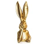 Logbuch-Verlag Edler großer Hasenkopf Hase Osterhase Figur goldfarben 33 cm XXL Ostern Osterdeko luxuriös extravagant