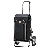 Andersen Einkaufstrolley - klappbar - 61 Liter - mit Kühlfach - belastbar 60 kg - Stahlgestell - Trolley - Metallspeichen-Rad Ø 25 cm - Royal Shopper Folke schwarz