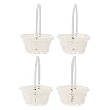 BESPORTBLE Tischdeko Stücke Blumenkorb Blumenk?rbe Wei? Gewebte K?rbe Rattankorb Geflochtener Blumenkorb K?rbchen Blumenkinder für 4 Streukörbchen Hochzeit