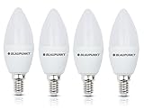 Blaupunkt LED E14 Birne – Kerze – LED-Leuchtmittel – Raumbeleuchtung – 7W – Ersatz für 50W Glühbirne – Warmweiß 2700K – 640 Lumen – Energie- und Kostensparendes Licht – Led Lampen – 4-er Pack