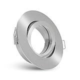 linovum Einbaustrahler Rahmen rund schwenkbar Edelstahl Optik gebürstet inkl. GU10 Fassung für LED oder Halogen