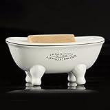 1 Stück Keramik Mini Klauenfuß Badewanne Seifenschale Vintage Decortative Seifenschale (stil02)