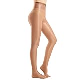 Yilanmy Glänzende Strumpfhose Damen Ölig Glanz Hohe Taille Strumpfhose Glossy Tanzstrumpfhose 70 DEN,M