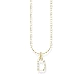 THOMAS SABO Halskette Buchstabe D vergoldetes Silber mit Zirkonia KE2243-414-14