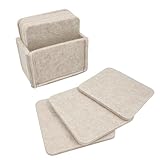 Seaside No.64 - Filzuntersetzer für Gläser/Tassen mit Aufbewahrungsbox - Getränkeuntersetzer im 10er-Set - pflegeleichter, dekorativer Schutz für Tische im Wohnzimmer (beige, 10x10cm)