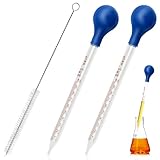 2 Stück Pipette 10ml, Glaspipette mit Reinigungsbürste, Messpipette für Labor Lebensmittel Forschung Medizin Schule