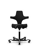 HAG Capisco 8106 Stoff Xtreme Bürodrehstuhl - Standard Gasfeder 200 mm - Sitzhöhe 47-65,5 cm - weiche Rollen (Schwarz, Xtreme - EXR009 Polster Schwarz)