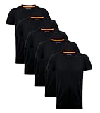 MERISH Herren 5er Pack Einfarbige T-Shirts Rundhalsausschnitt 444 (M, 444a 5er Set Schwarz)