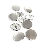 10 Stück flach glatt silber glänzend Metall Ösenknöpfe 15mm, 20mm, 23mm oder 25mm (20mm)
