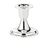 EDZARD Kerzenständer Perla (H 7 cm) edel versilbert - Kerzenhalter zur Tischdeko, Dekoration - Kerzenleuchter für Stabkerzen, Lange Kerzen in Silber, Kerzen Deko anlaufgeschützt