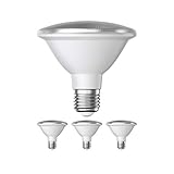 ledscom.de E27 LED Leuchtmittel, PAR30 kurzer Hals, warmweiß (2700K), 12,9W, 994lm, 42°, Reflektorspiegel (silber), 4 Stk.