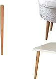 4er Set Holz Tischbeine aus massivem Naturholz - perfekt geeignet für Esstisch, Couchtisch, Schreibtisch & mehr - Verschiedene Größen (Buche Natur, S 44 cm)